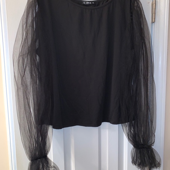 Shein Tulle Sleeve Blouse XL New without tags - Picture 13 of 13
